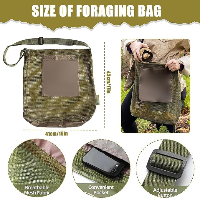 Bolsa de recolección de setas KZQ, bolsa de malla para recolección Bolsa de recolección de setas KZQ, bolsa de malla para recolección