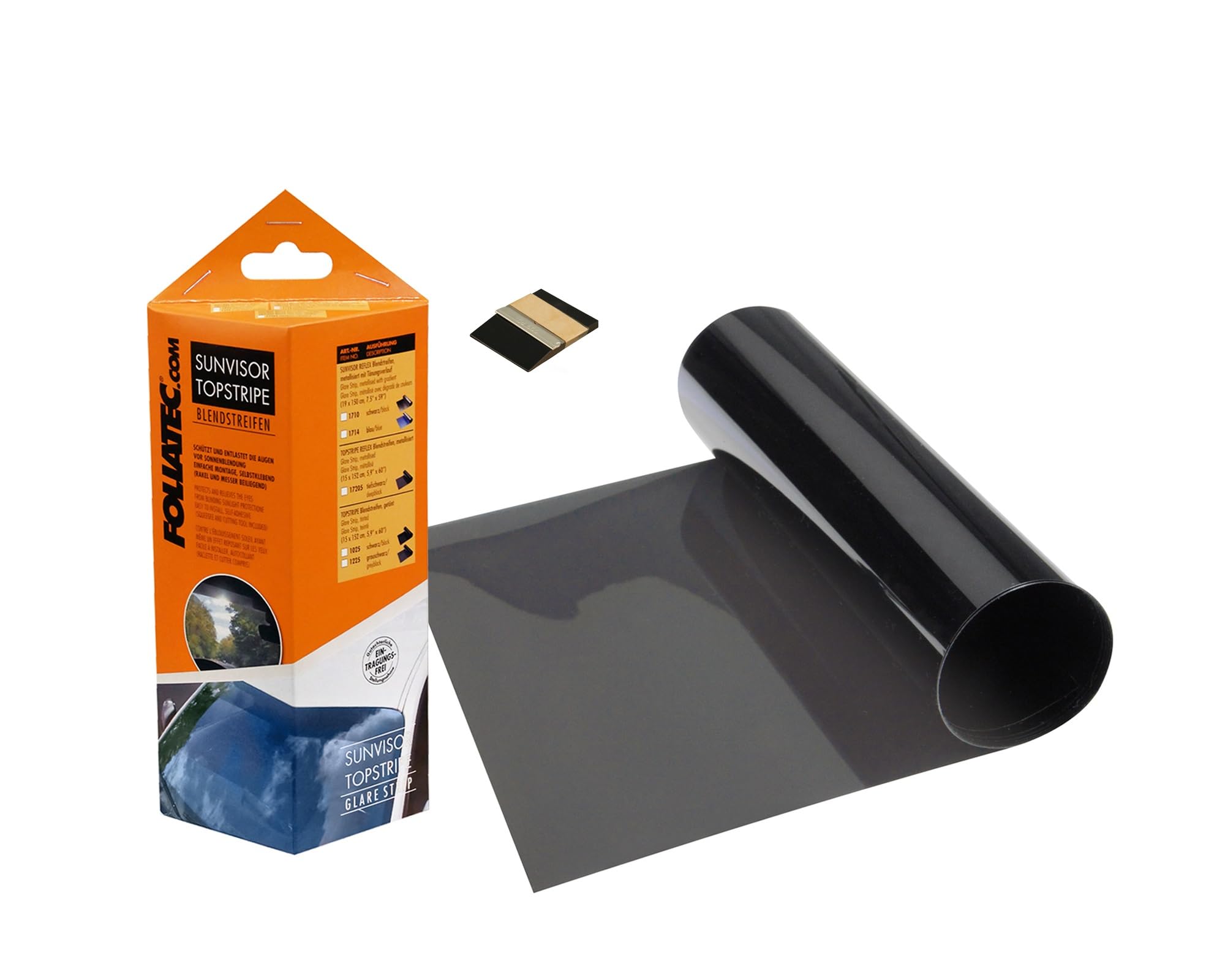 Foliatec Topstripe Sunvisor Strip Smoke / Grey 15 x 152cm For Car Van Windscreen