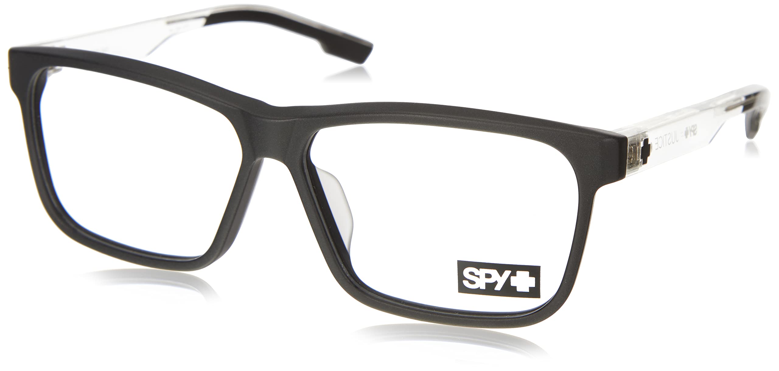 Spy Justice 57 Lunettes Matte Black Gloss Crystal, Unisexe Adulte