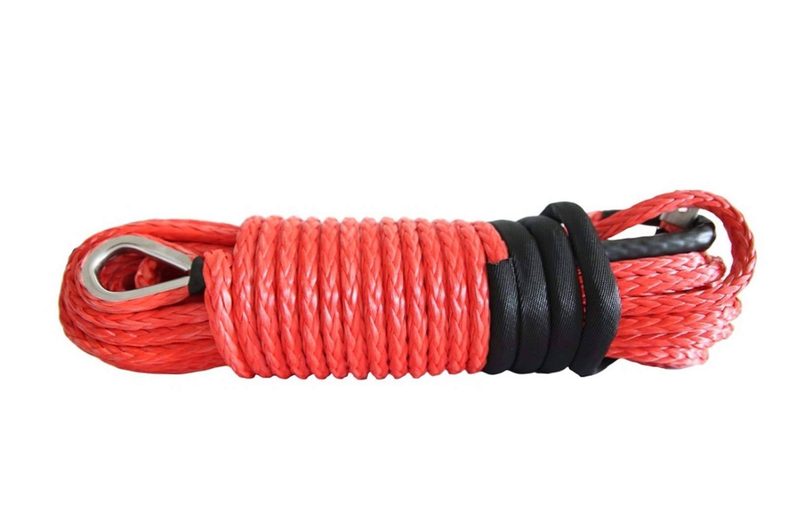 Winch Rope, Red 12mm*30m Synthetic Winch Rope 12mm, for ATV Accessaries,Plasma Cable