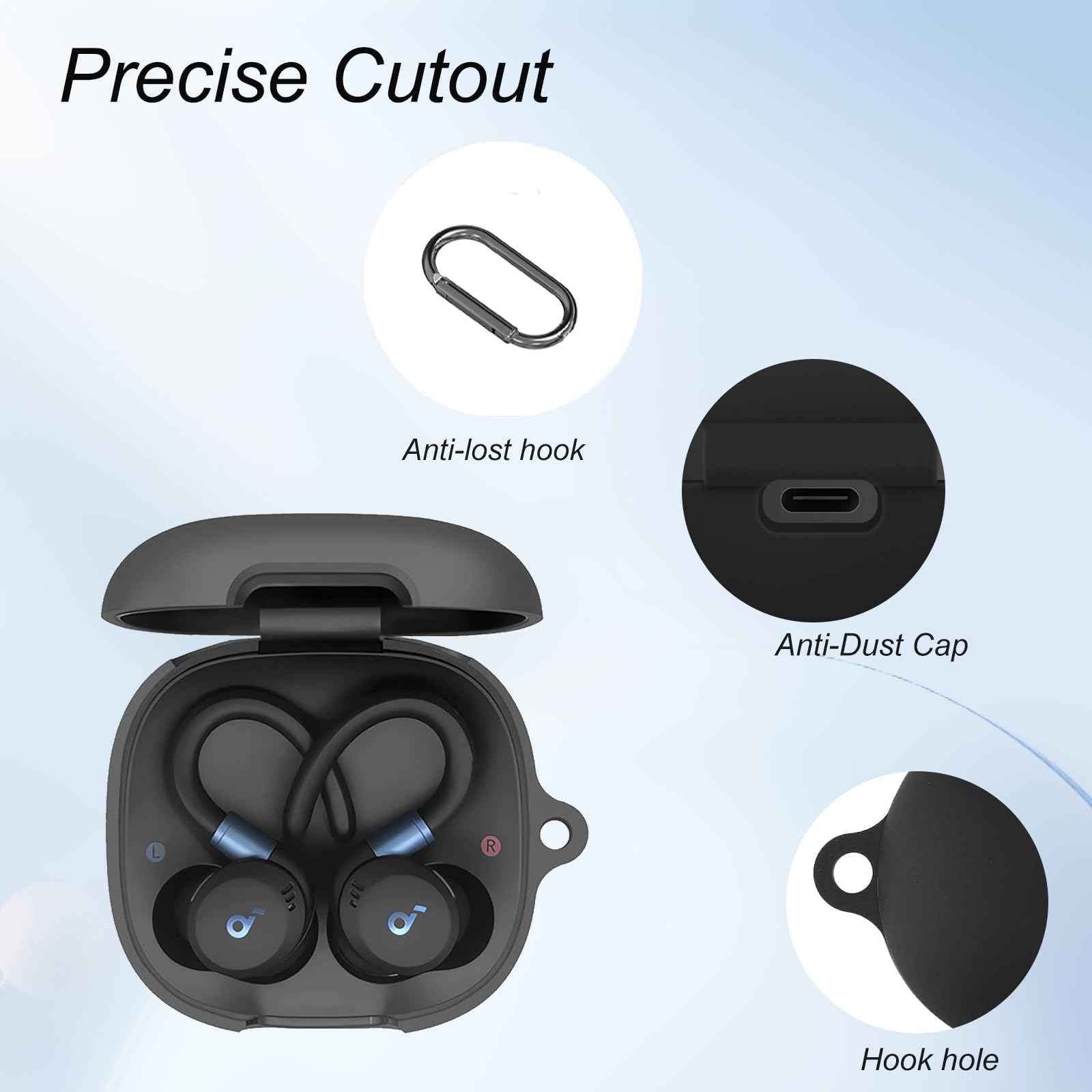KZIOACSH Silicone Case for soundcore Sport X20 - Image 3