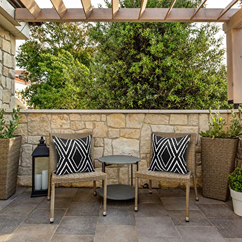 Hckot Black And White Outdoor Throw Pillow Covers For Patio Furniture Geometric Boho Waterproof Pillow Cases For Couch Garden Tent Balcony Pack Of 4 #TOP3