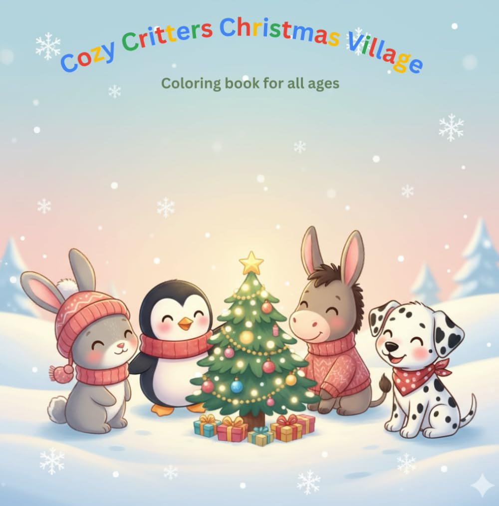 Cozy Critters Christmas Village: A Kawaii Christmas Village Coloring Adventure (Kawaii Seasons Coloring Adventures)
