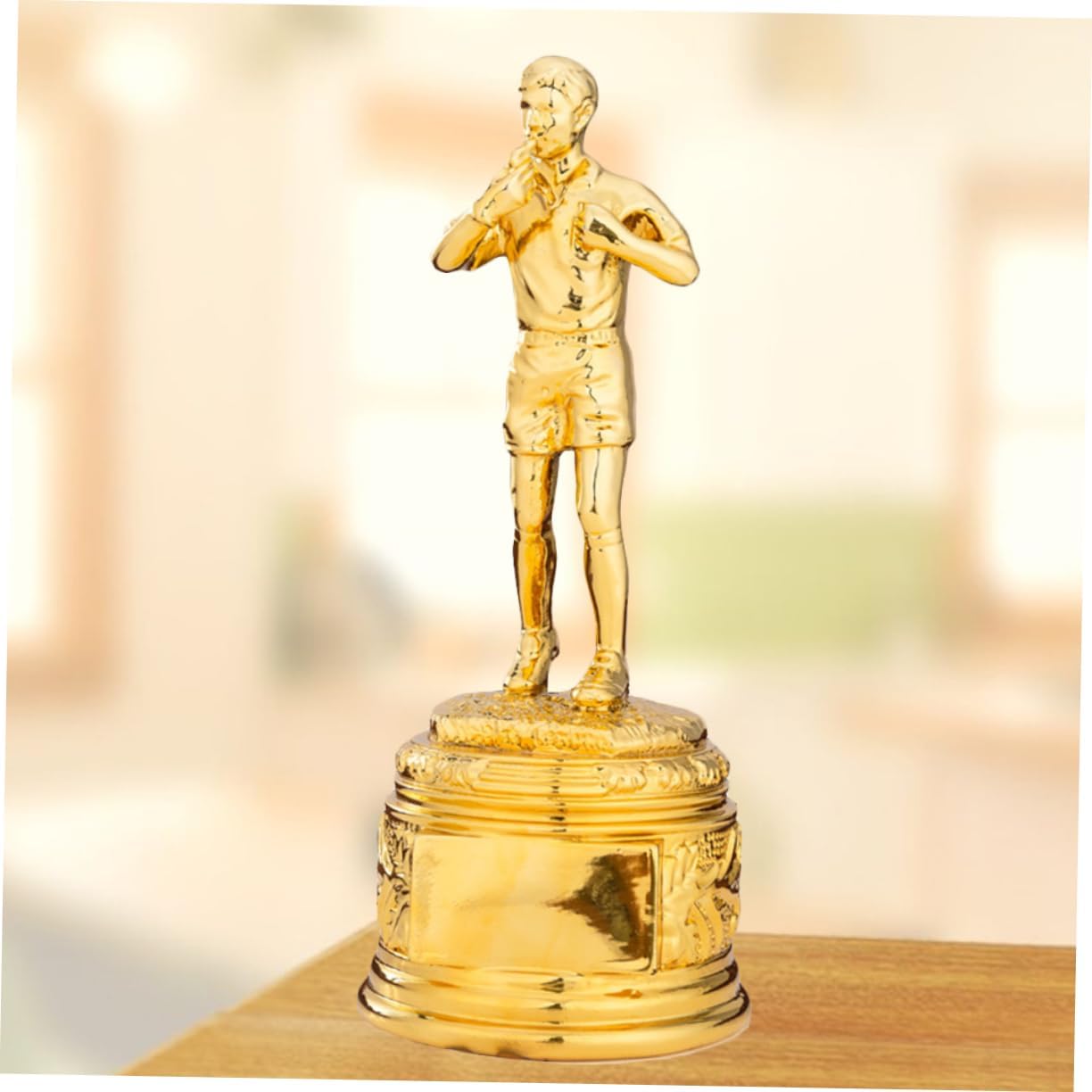 1pc Resin Football Referee Trophy Base Golden Judge Award for School Competitions and Events Material and Eye-catching Design for Celebrations and Prizes