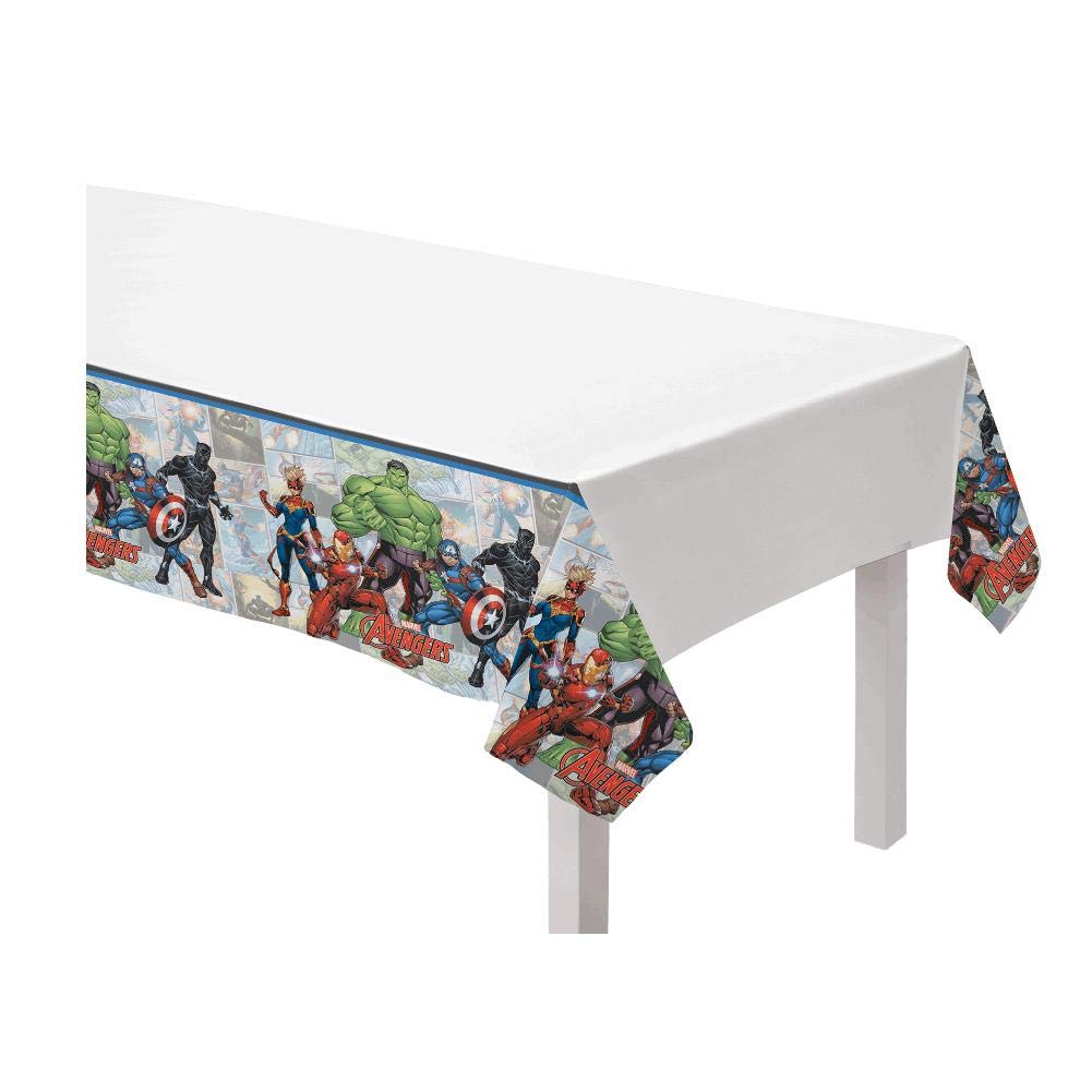 Amscan Marvel Avengers Powers Unite Plastic Table Cover - 54" x 96" (1 Pc.) - Perfect for Superhero-Themed Parties