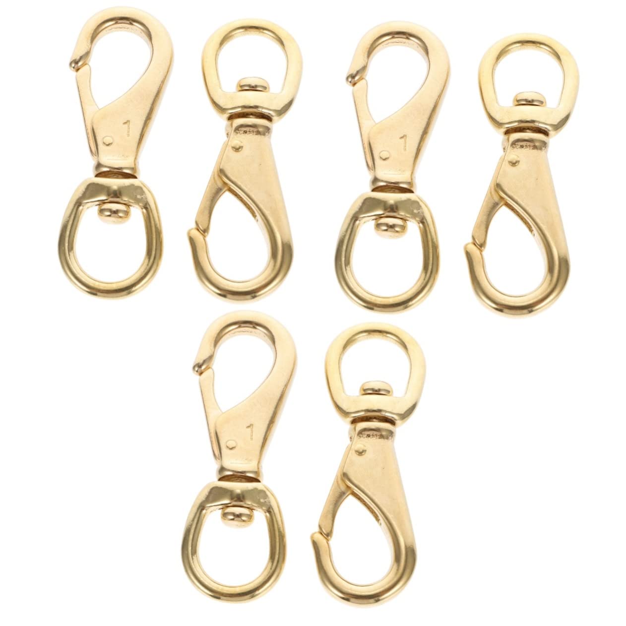 6piezas Hebillas De Mano Multifuncionales De Cobre Accesorios Para Bolsos y Maletas Mosquetones Giratorios Para Práctico y Resistente