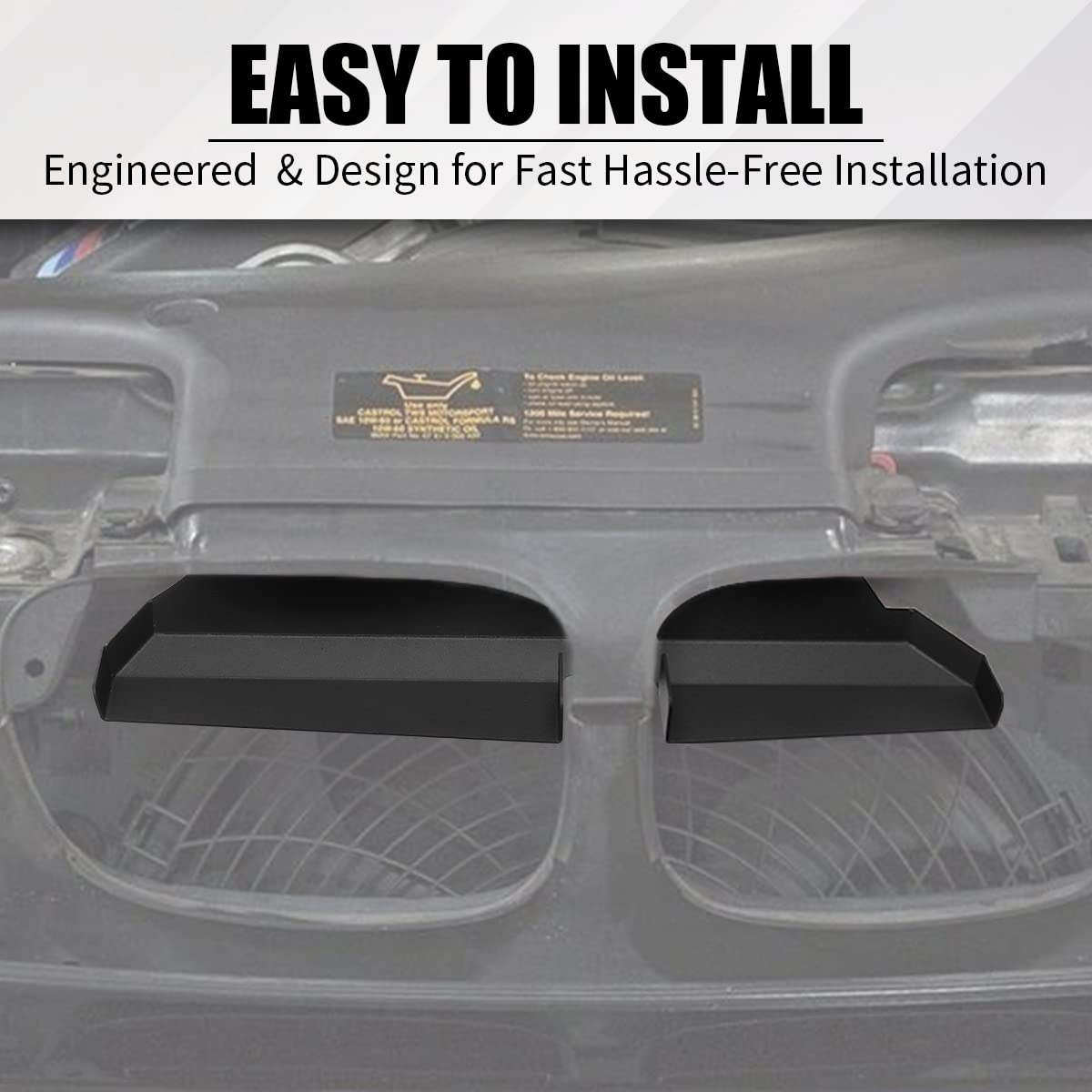 JESTOP Lufteinlass-Schaufel, 2PCS Dynamische Kaltluftansaugsysteme für BMW 323i 325i 328i 330i M52 M54 E46 M3 2001-2006, Steigerung der Pferdestärken und Verbesserung der Gasannahme (Schwarz)
