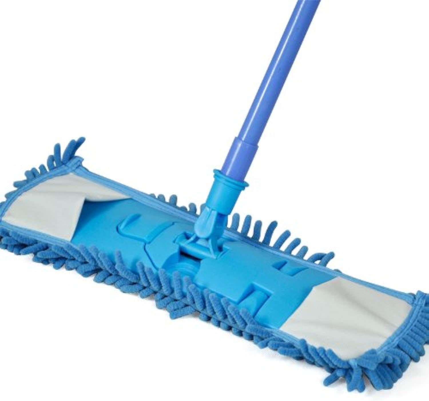 Extendable Microfibre Floor Mop Cleaner Sweeper Wooden Laminate Tile Wet Dry (Blue)