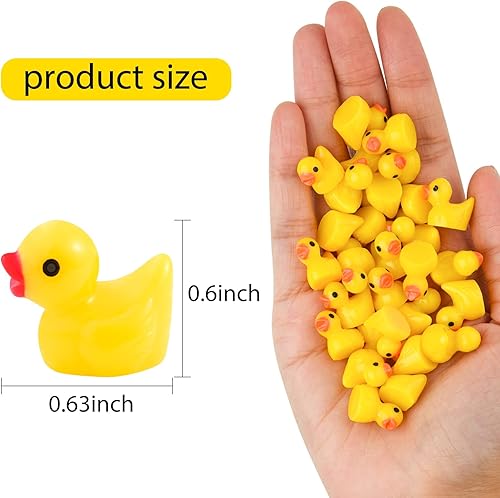 Miniatura 2 de KUUQA 260 piezas de pequeños patos de resina, mini patos en miniatura, adorno para manualidades, casa de muñecas, limo, decoración del hogar