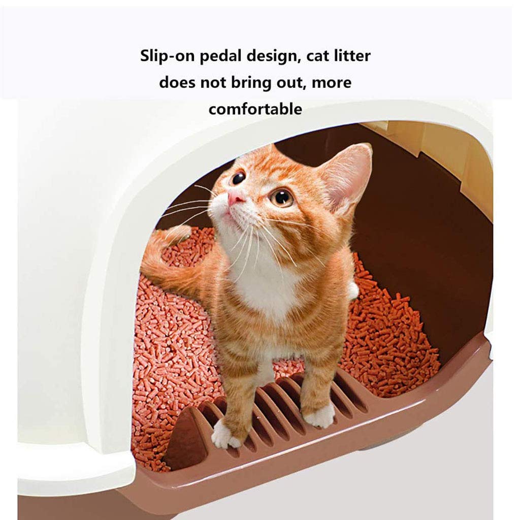 Arenero para Gatos, Semi-Cerrado Inodoro for Gatos con Capucha y Solapa, Plástico PP Sin BPA Arenero Autolimpiable