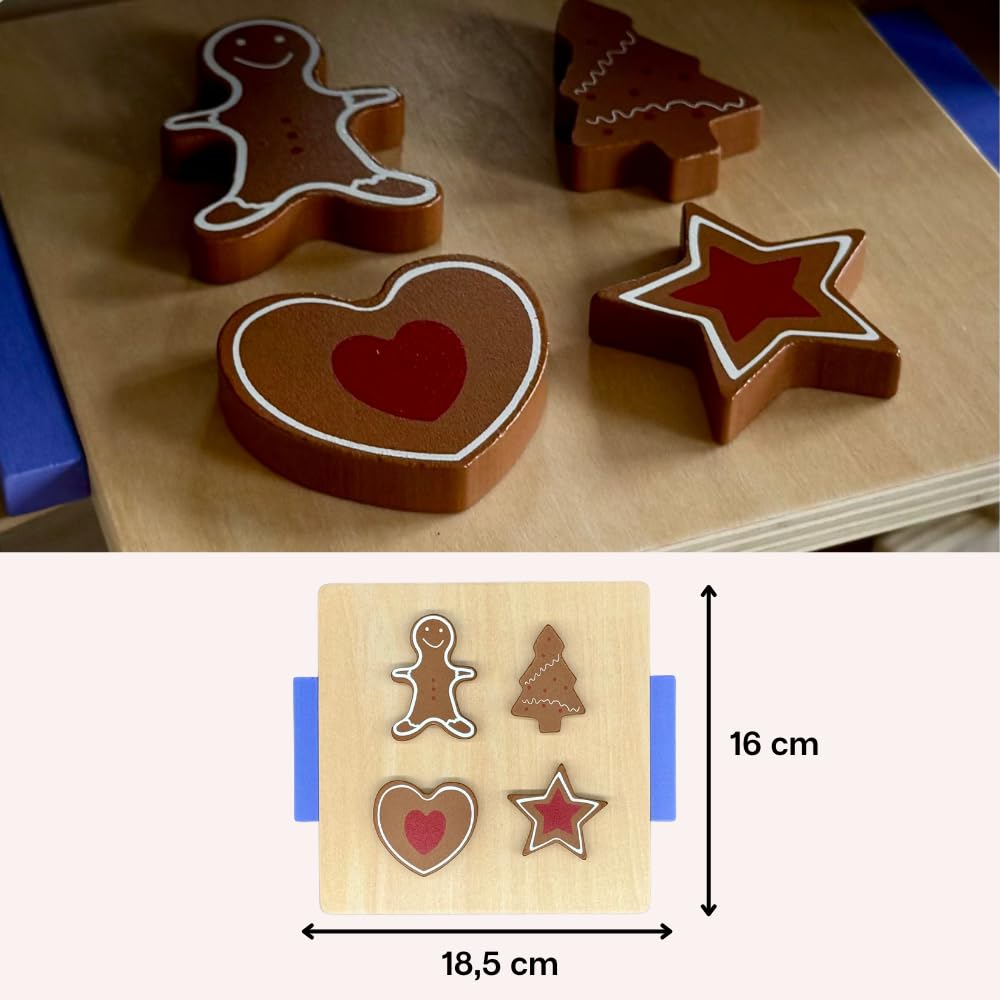 howa Backset für Kinder 19 teilig - Spielküche Zubehör, Kinderküche Zubehör Holz mit Waage, Schüssel, Schneebesen, Backformen und viel Zubehör 4896