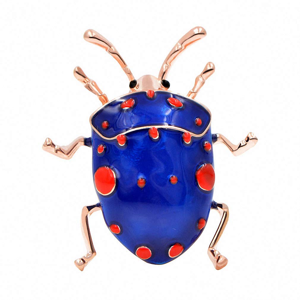Jana Winkle Enamel Beetle Brooches Women Cute Bug Brooch Pin Blue Color Jewelry Gift