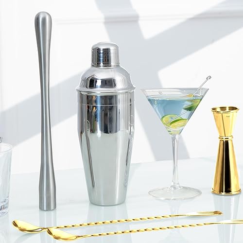 Miniatura 7 de BRIOUT 2 cucharas de bar, agitador de bebidas de mango largo de 12 pulgadas, cucharas de mezcla de cóctel de acero inoxidable con diseño de doble