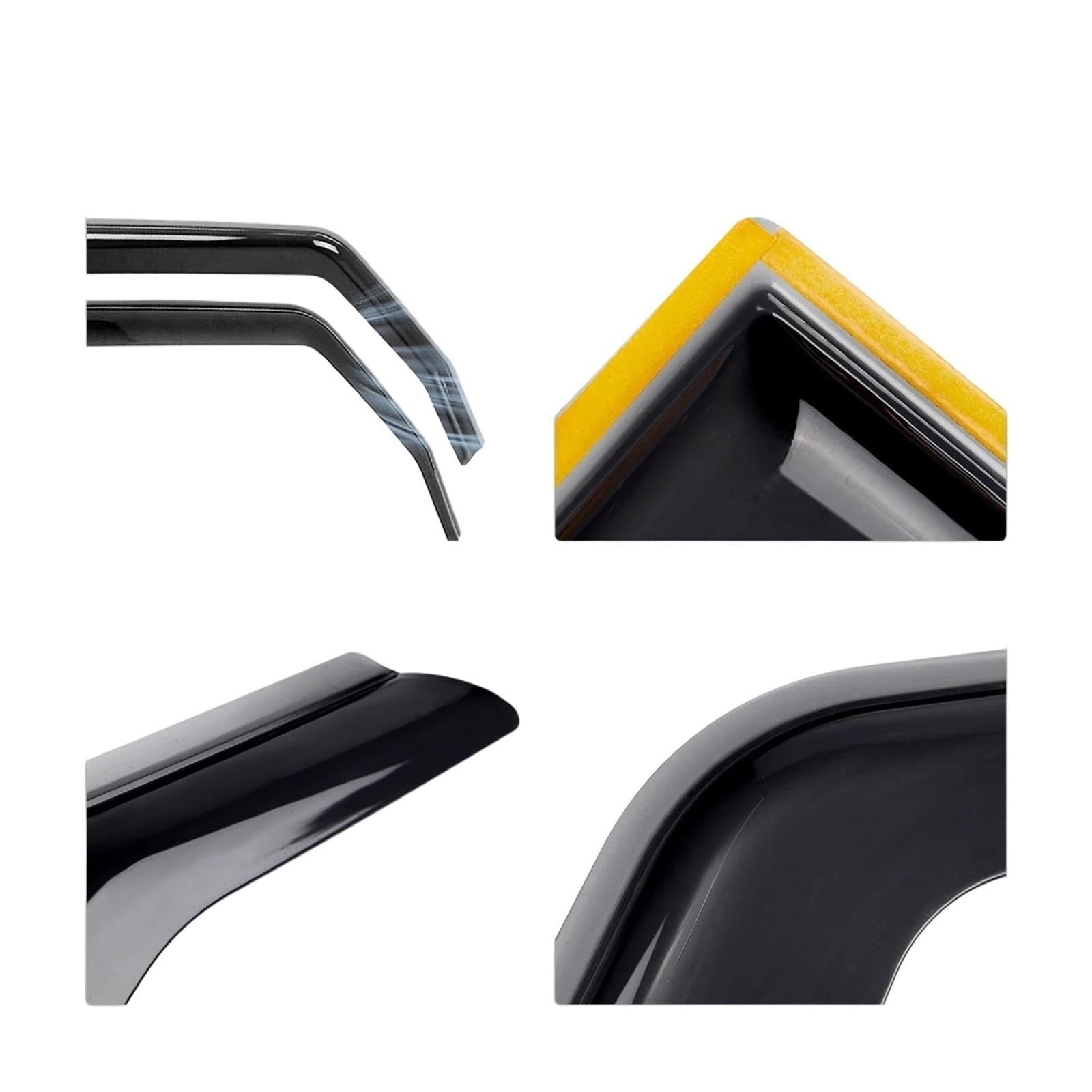 Compatibile per Jeep Wrangler JK 2007-2018 2/4 porte Deflettore finestrino laterale Esterno Scudo meteorologico Rifugi Vento Pioggia Ombra Visiera Guardia(4Pcs)