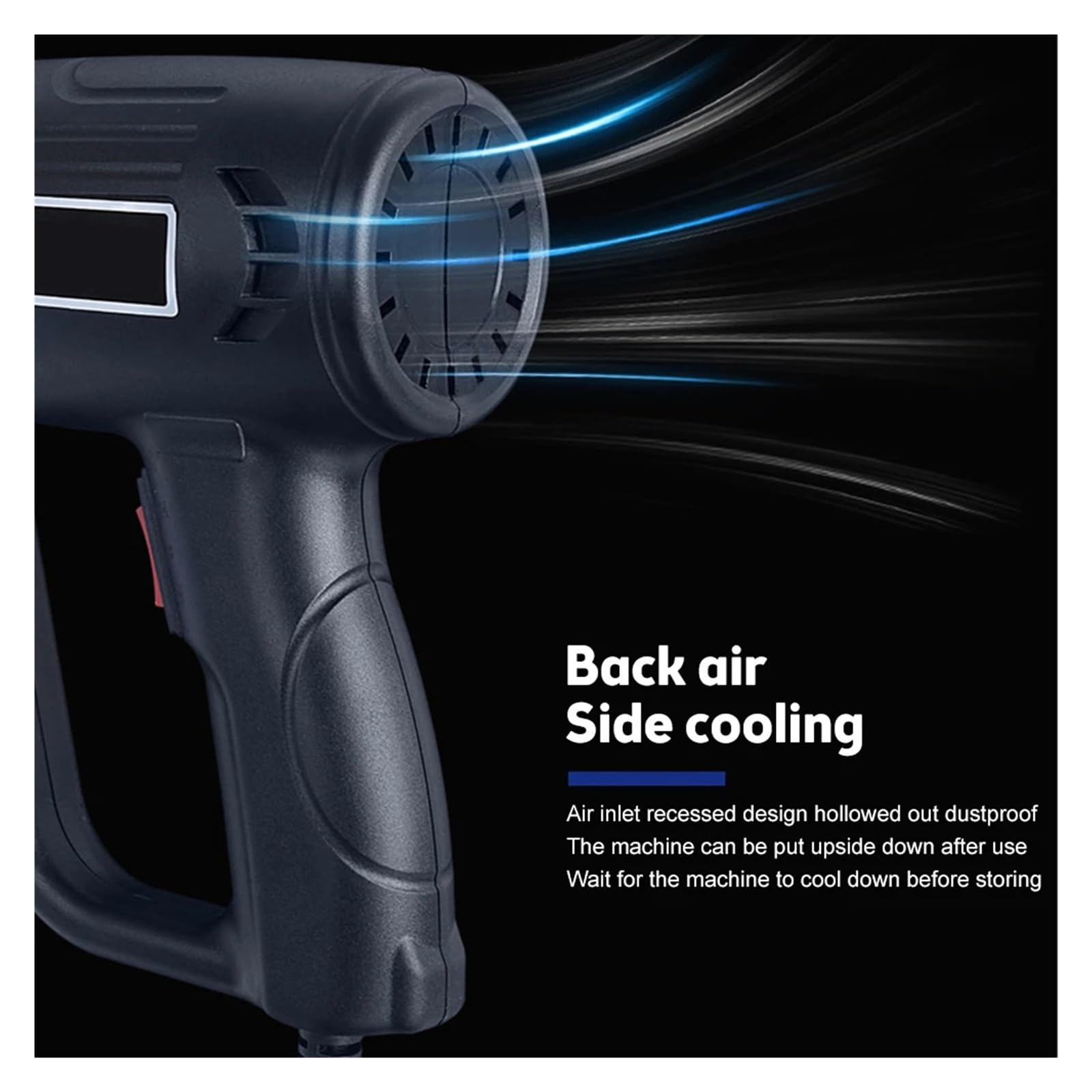 Pistolet À Air Chaud Électrique Industriel 2000W, Thermorégulateur, Thermique LCD, Emballage Rétractable, Buse De Chauffage Moteur Haute Performance