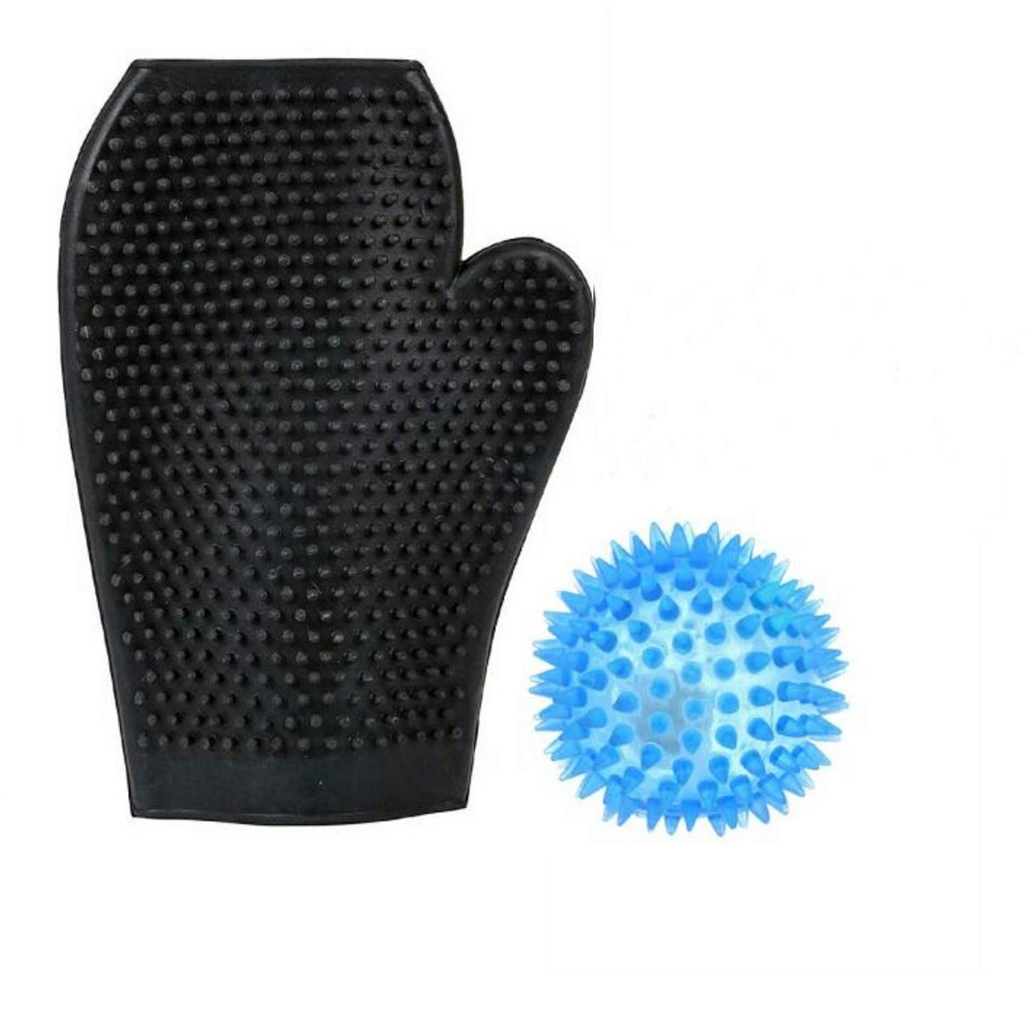 Pet Needs Dog Shower Grooming Bathing Gloves with Free Led Light-UP Spike Squeaky Ball for Small Puppy -for Scrubbing, Massage,& Play (B07B9DZDSF) Amazon Price History, Amazon Price Tracker