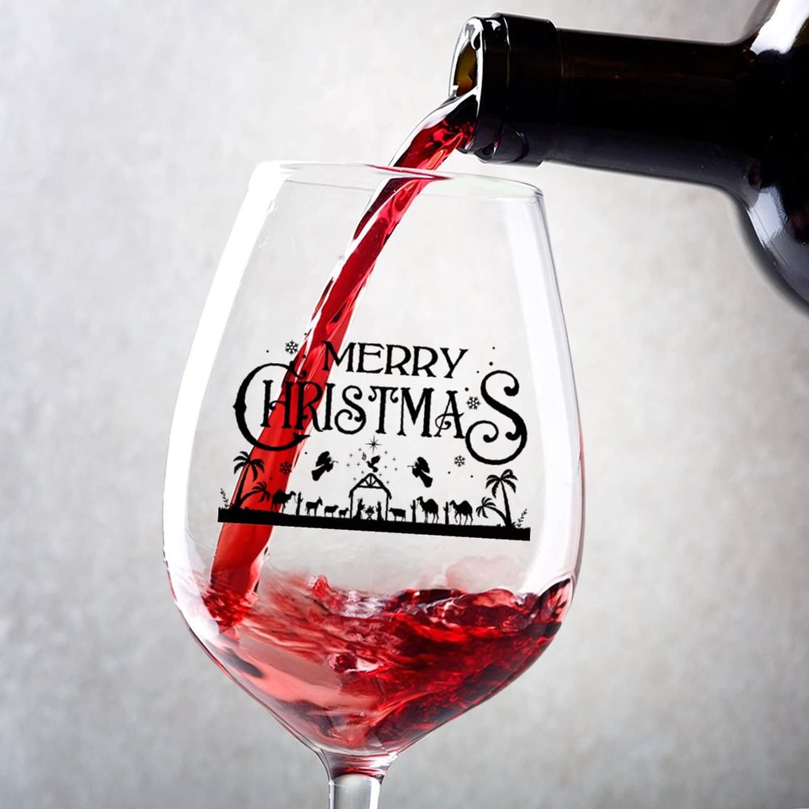 Copa de vino de Feliz Navidad, copa de vino de 17 onzas, juego de 2 regalos para mamá, gran regalo de vino para boda, aniversario, Navidad, cumpleaños
