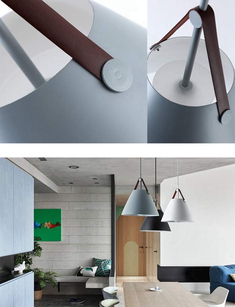ANYE 2-Pack Grey Lampshade H-Type Track Light Pendant Nordic Chandelier Modern Minimalist Pendant Lighting E26 Bulb Not Included