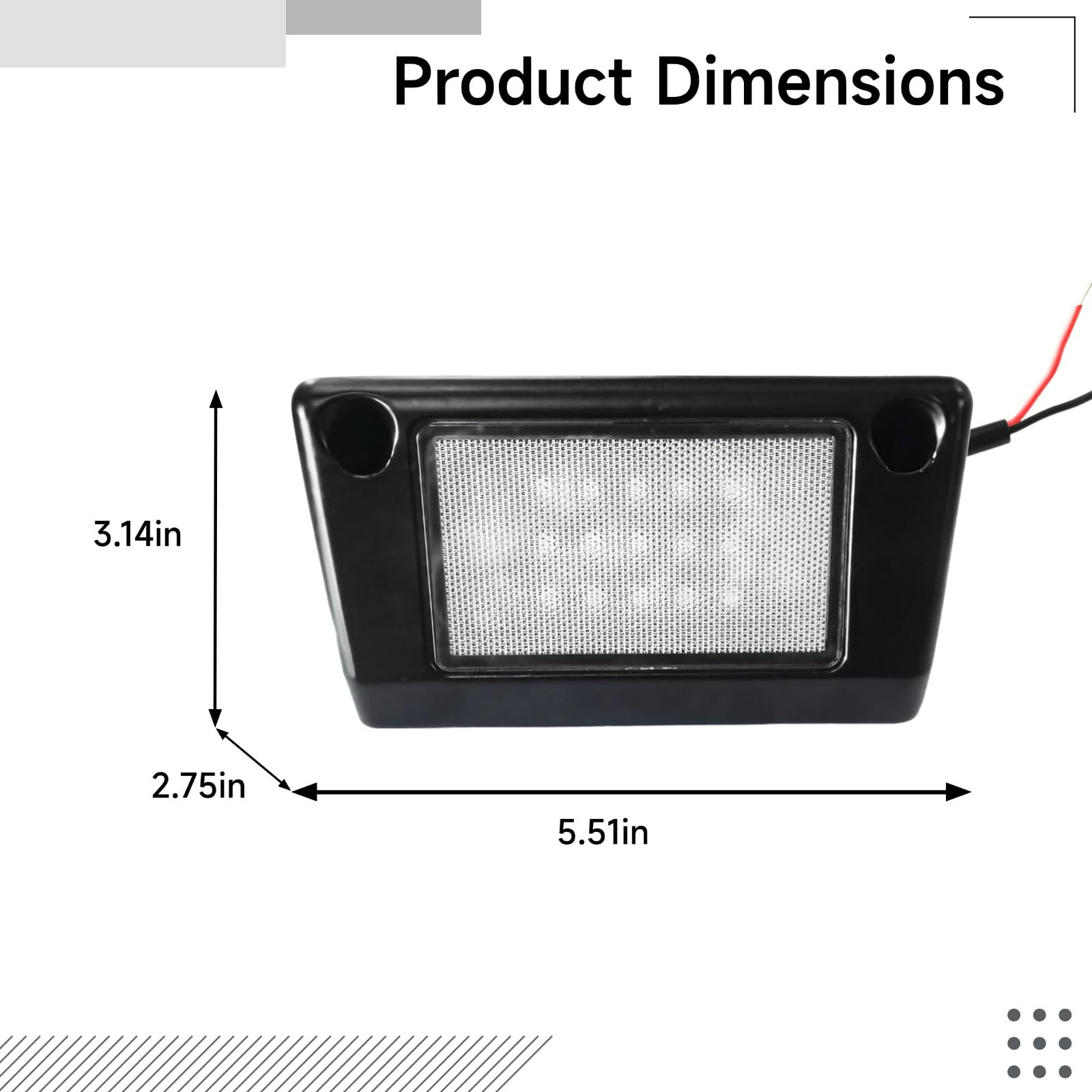 Lampa LED do kampera 2000 lumenów, 5 cali (12,7 cm) 12-48 V do markizy przyczepy zewnętrznej, czarne aluminium, długa żywotność