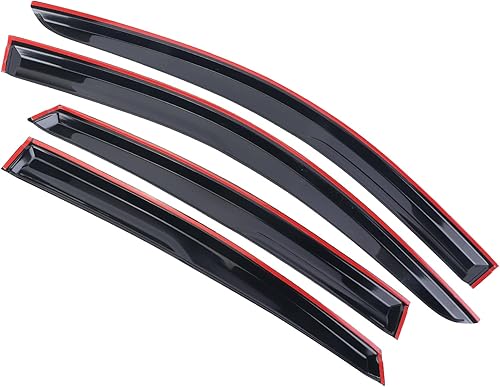 Miniatura 6 de MUCO Protectores de lluvia para ventana lateral, deflectores de 4 piezas para 2013-2018 N-issan Altima Sun Rain Guard Protectores de lluvia, viseras
