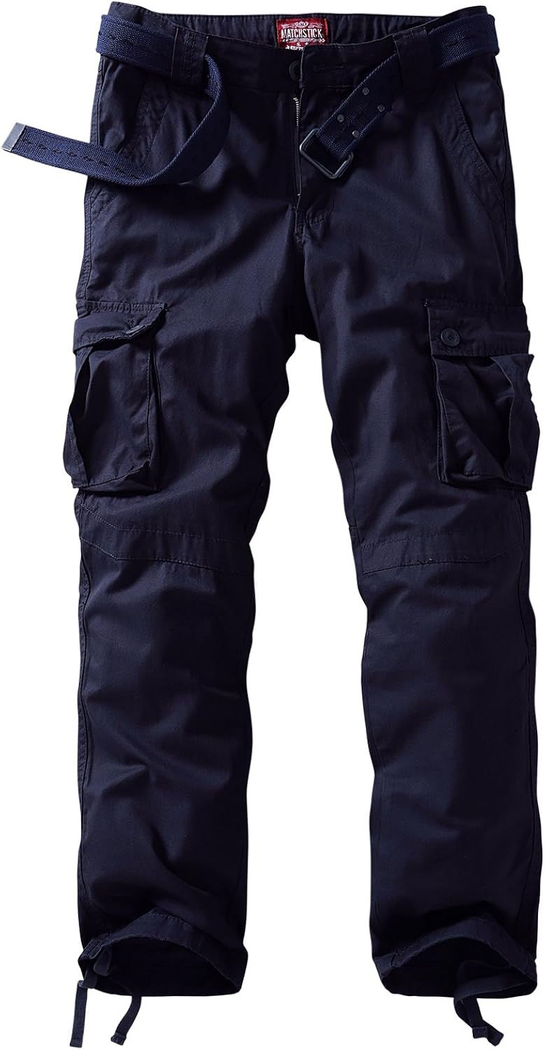 Match Men's Athletic-Fit Cargo Pants 36 6057 Bluish Purple