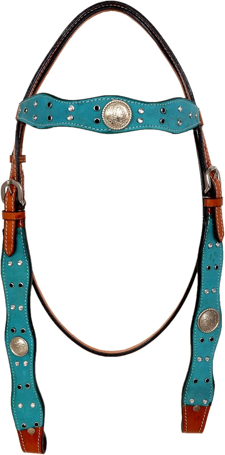 Leder Handwerk Western Headstall and Breast Collar Set with reins : Sports & Outdoors
