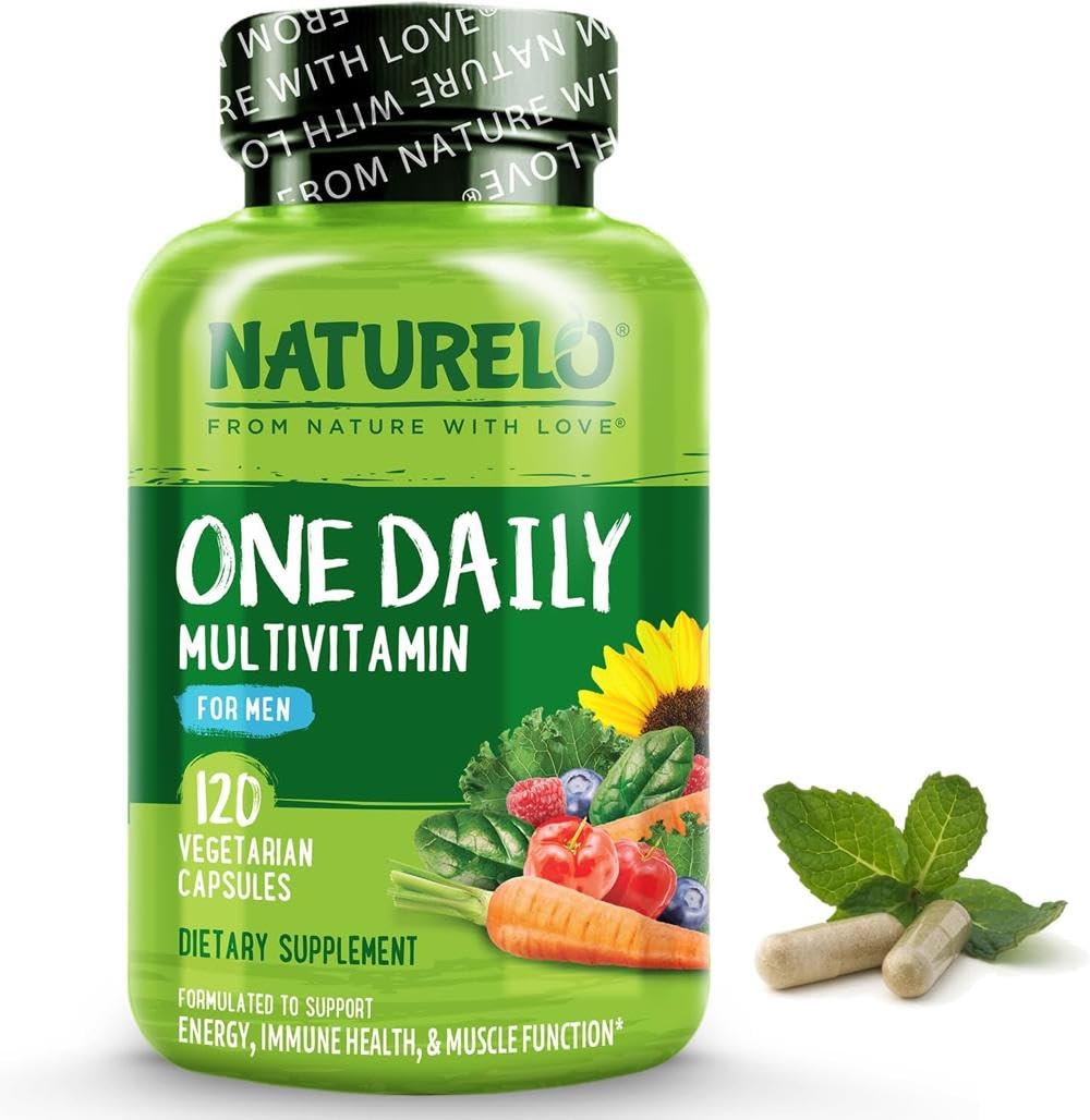 NATURELO One Daily Multivitamin for Men - with Natural Food-Based Vitamins, Minerals, Fruit & Vegetable Extracts - Best for Maintaining Essential Nutrients - 120 Vegan Capsules | 4 Month SupplyNATURELO One Daily Multivitamin for Men - wi…