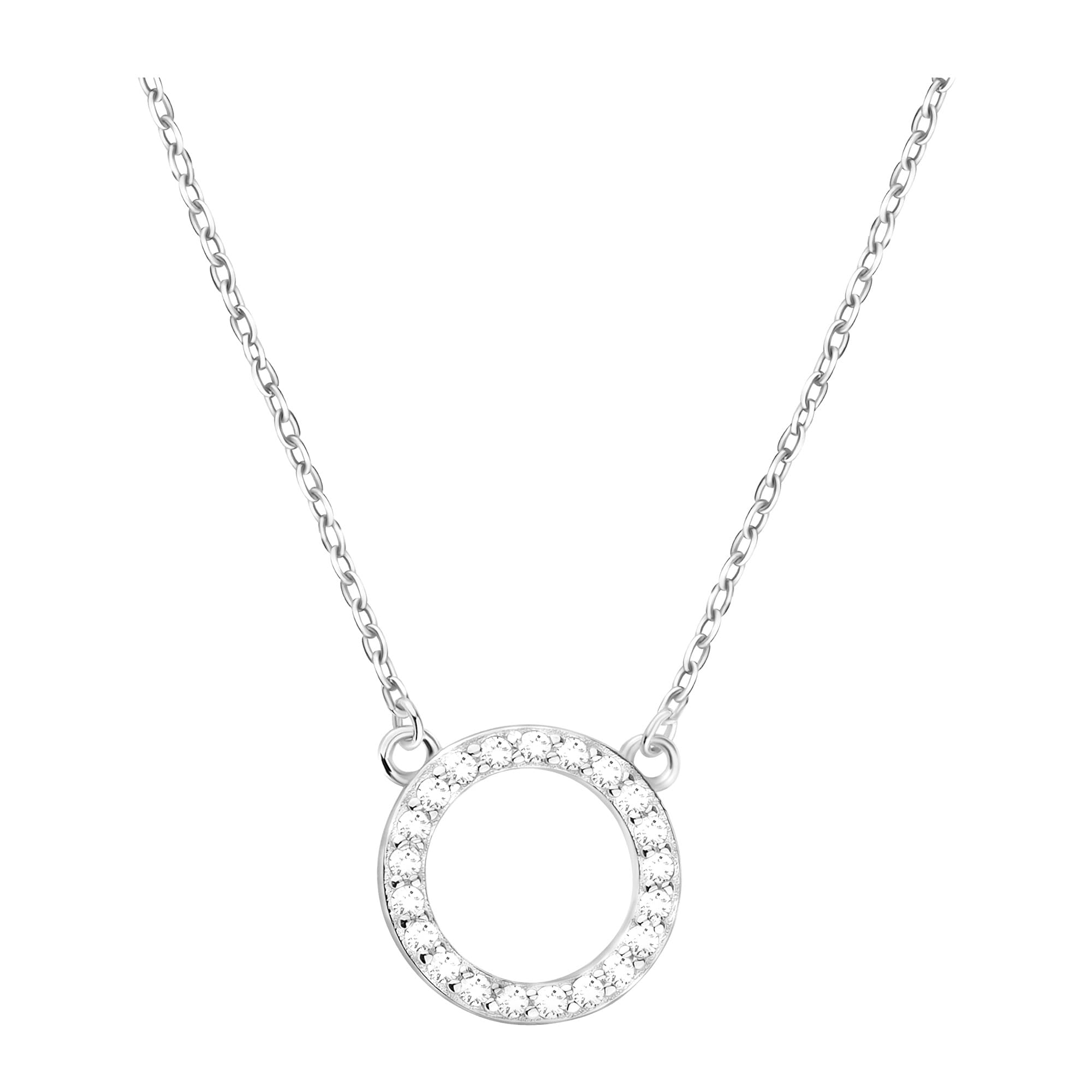 Sofia Milani - Collana da Donna in Argento 925 - con Pietra Zircone - Ciondolo a Cerchio