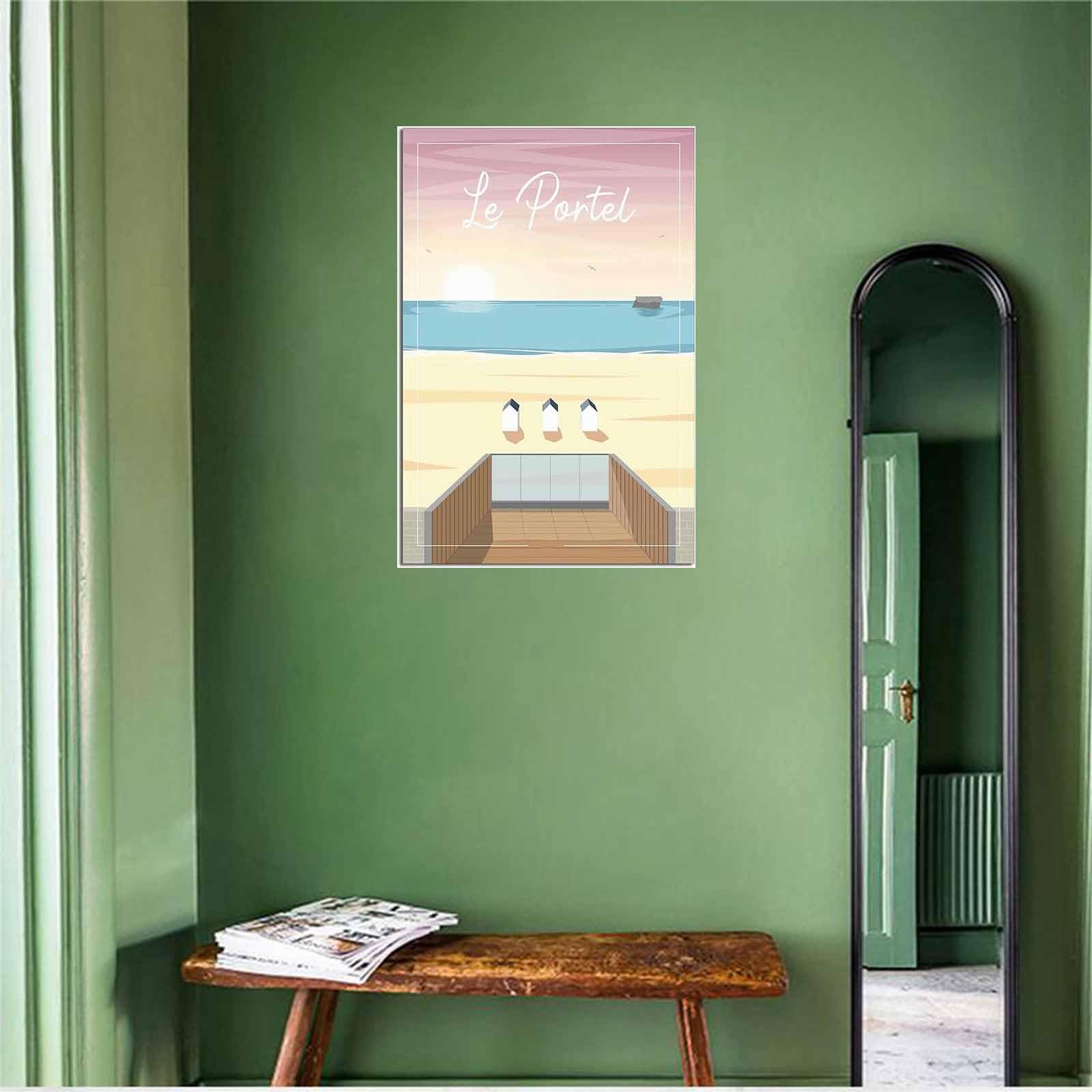 Toile Art Royan France Plage Vintage - Affiche Décorative 40x60cm Sans Cadre