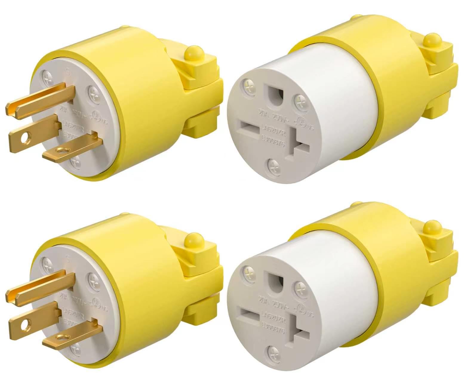 MaxWorks 50541 4 pc. Yellow Replacement Plug and Socket Set NEMA 6