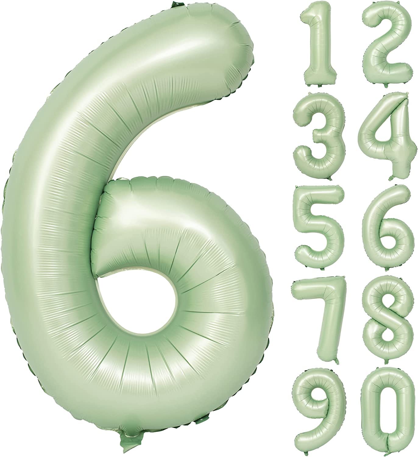 40 Inch Number Balloons Green Number Balloon Huge Number Foil Balloon Birthday Party Decorations For Birthday Party, Wedding, Anniversary Decorations 0-9 (Olive Green 6)