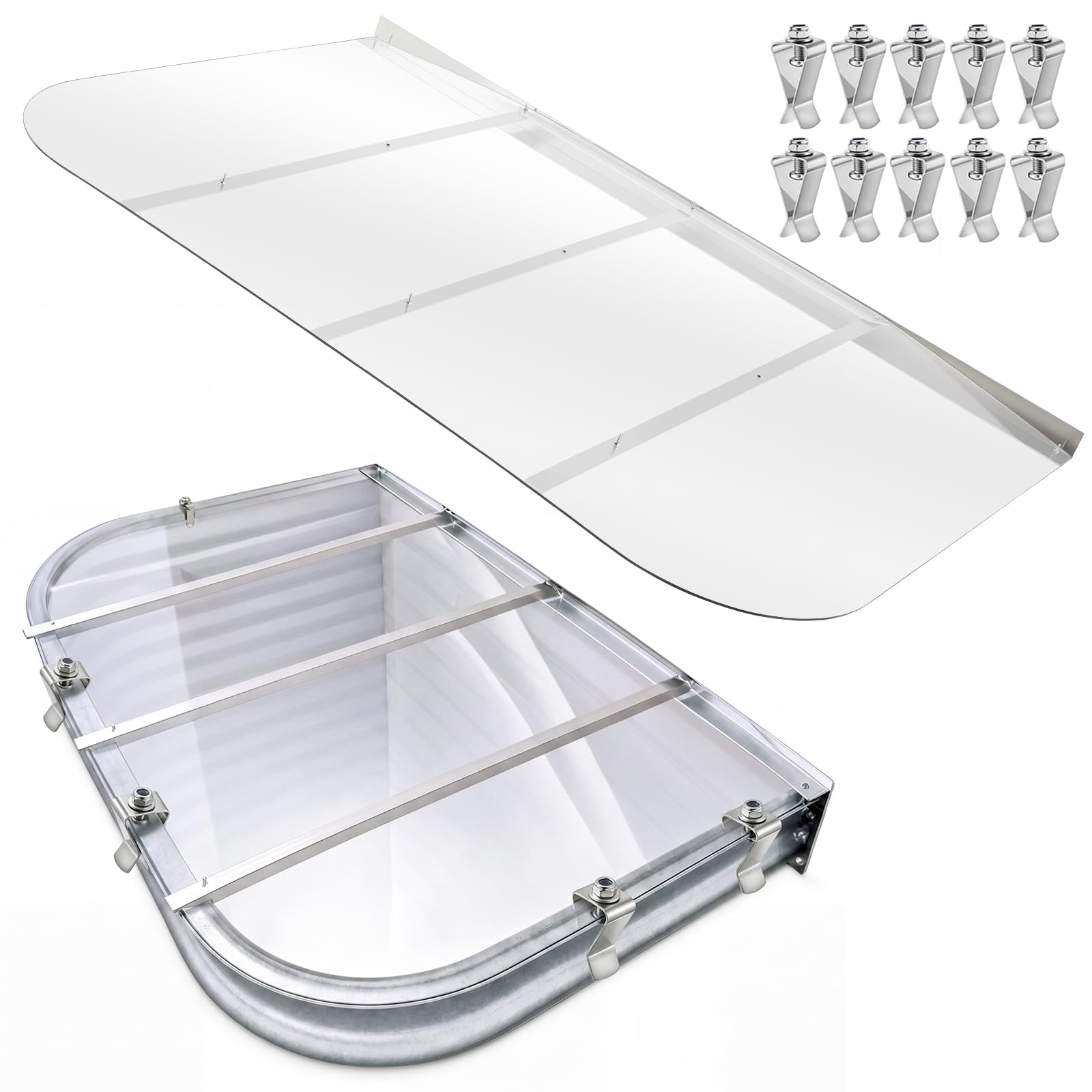 Photo 1 of Vercraft Polycarbonate Egress Window Well Cover, 59 x 38 Inch, 2 Sets