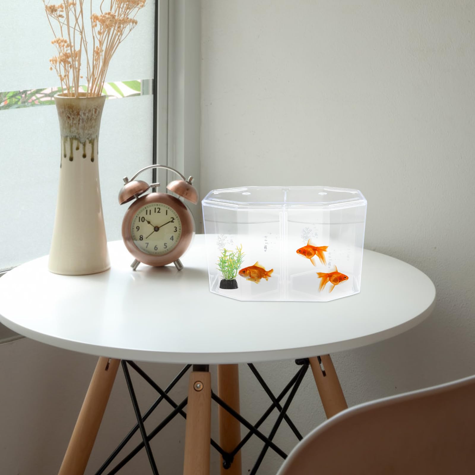 UKCOCO Caja De Criador Transparente para Peceras De Pez Betta Y Peces Pequeños 7.87X4.72X4.33 Pulgadas con Separadores Dobles Acrílico Seguro para Aislamiento Y Reproducción