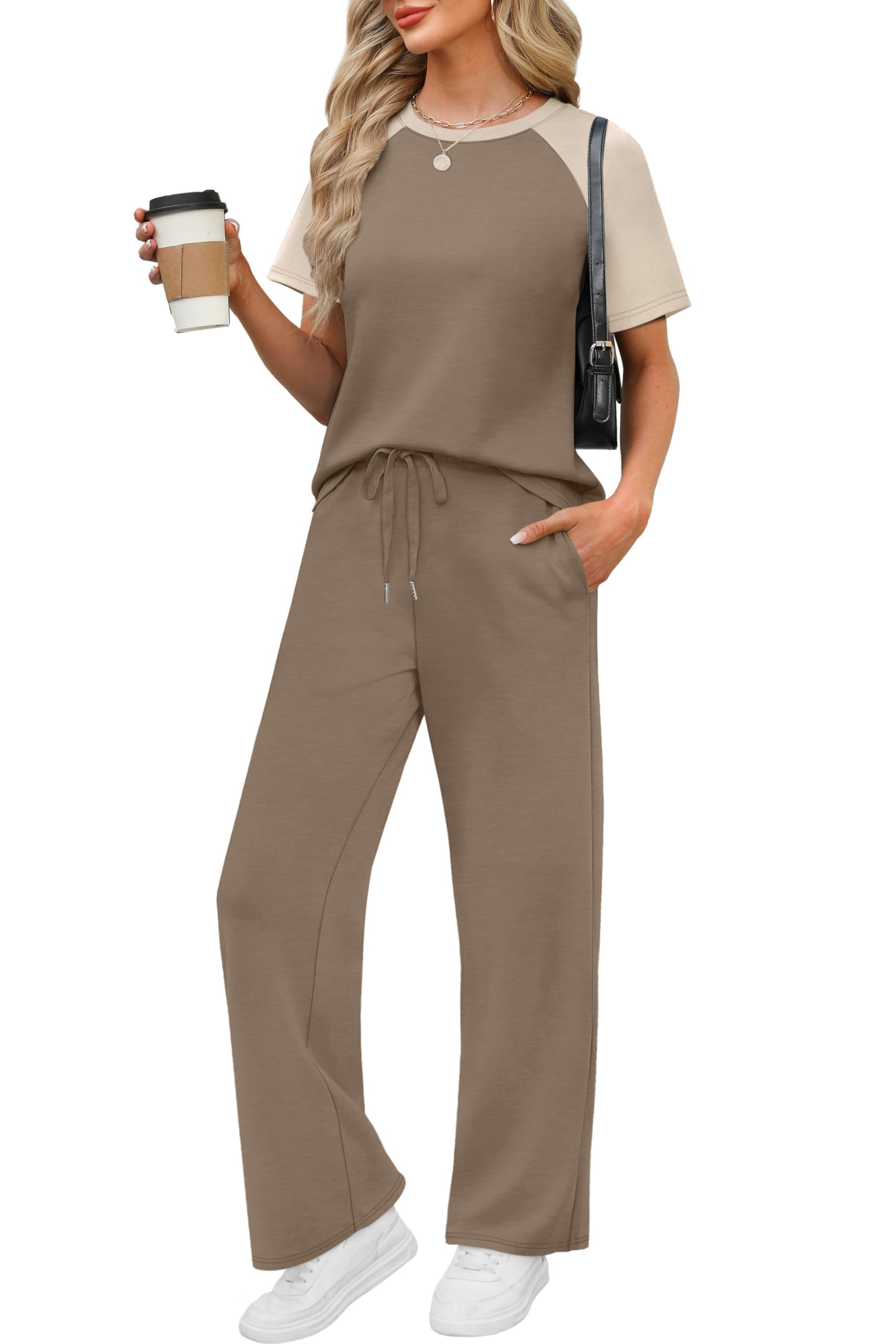 WIHOLL Vacation Outfits for Women 2 Piece Set Summer Airport Travel Outfits Resort Wear for Women 2026 Cruise Essentials Beach Vacation Clothes Spring Fashion Clothing Airplane Coffee L - view 3