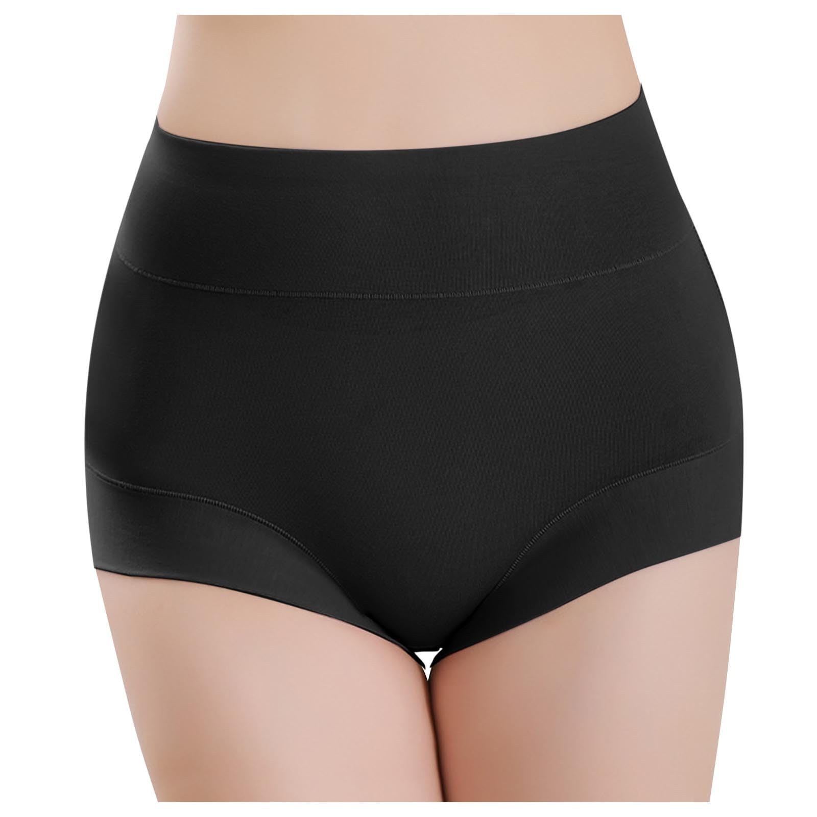 Womens High Waisted Plus Size Solid Color Belly Lift Panties Womens Silk Long Underwear Tops