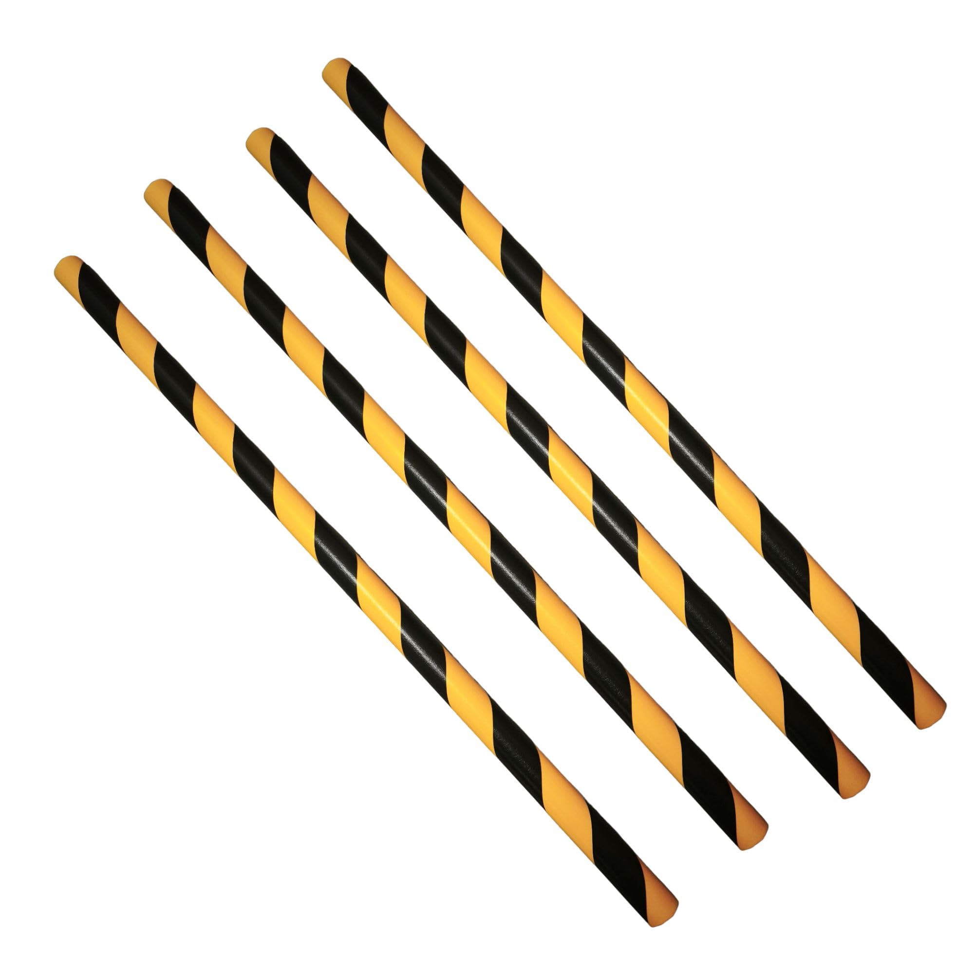 Protector Bordes Curvos Tipo C – Paragolpes Espuma Amarillo Negro – Protección Estructuras Industrial – 1 m Ø40 mm – Pack 4