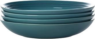 Le Creuset Stoneware Set of 4 Pasta Bowls, 9.75" each, Caribbean