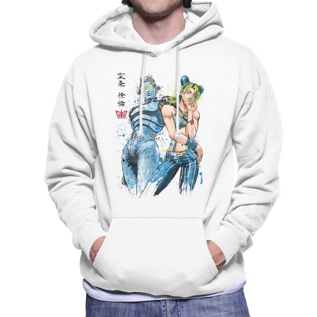 Cloud City 7 Jolyne Cujoh Watercolour Jojos Bizarre Adventure Men's Hooded Sweatshirt White