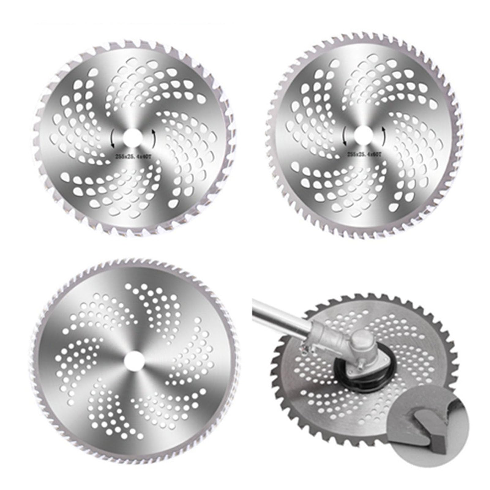 Fafeicy Law Mower Saw Vane/Wing 3PCS Alloy Steel Replacement Blades with 40 60 80 Teeth for Brush Cutter Grass Trimmer Lawn Mower