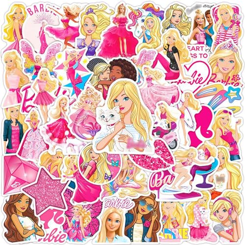 Zhlearda Pegatinas Babie, 100 Piezas Princesa Pegatina, Cute Dibujos Animados, Impermeables Vinilo para Botellas de Agua, Bicicleta, Monopatín, Casco, Ordenador Portátil