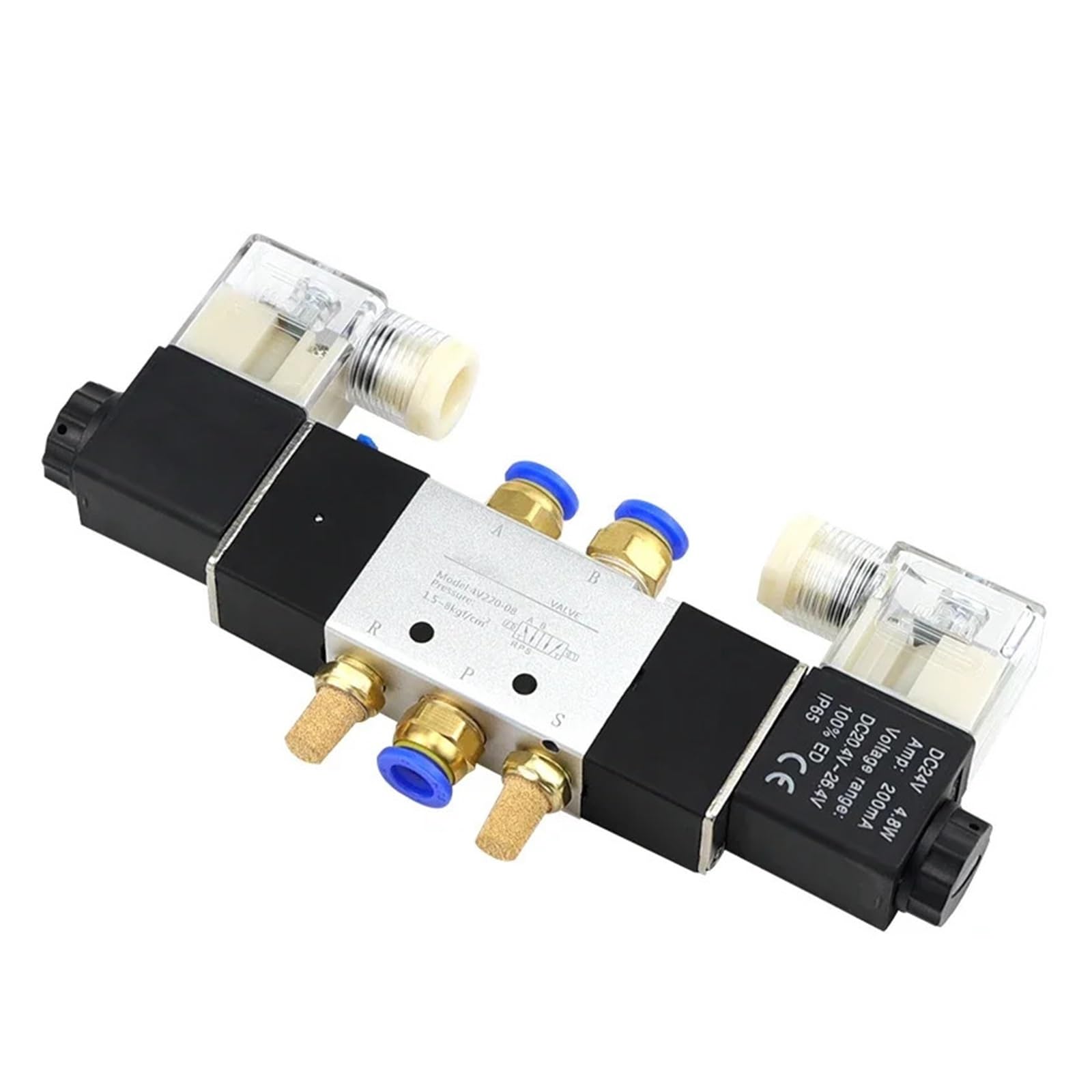 Electroválvula 220V Neumática 4V220-08 Aire 5 Vías 2 Posiciones Bobina