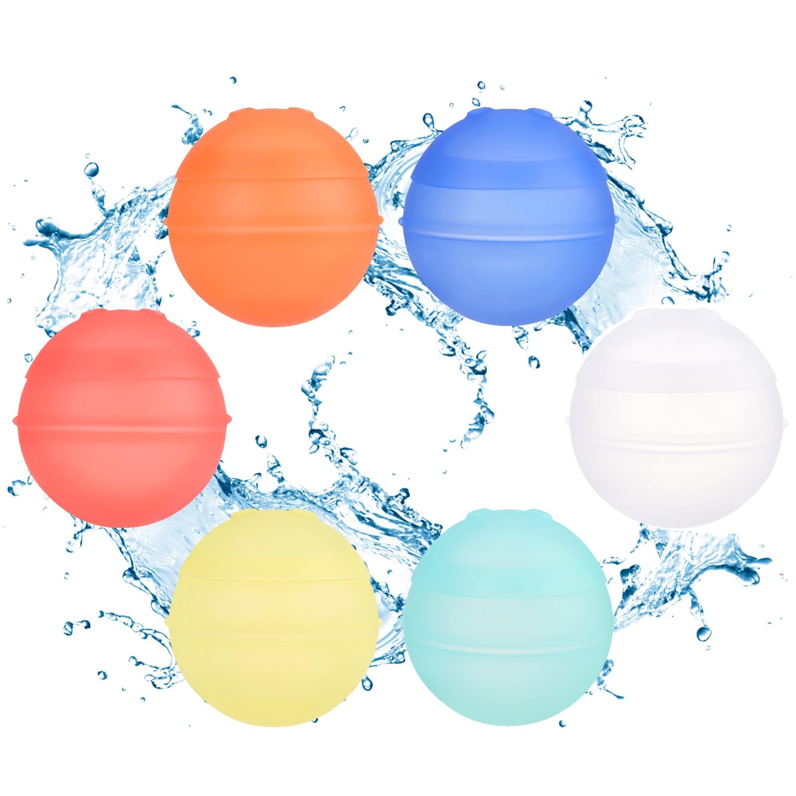Reusable Water Balloons 12-Pack - Self-Sealing Silicone Refillable Water Bombs For Kids & Summer Outdoor Play