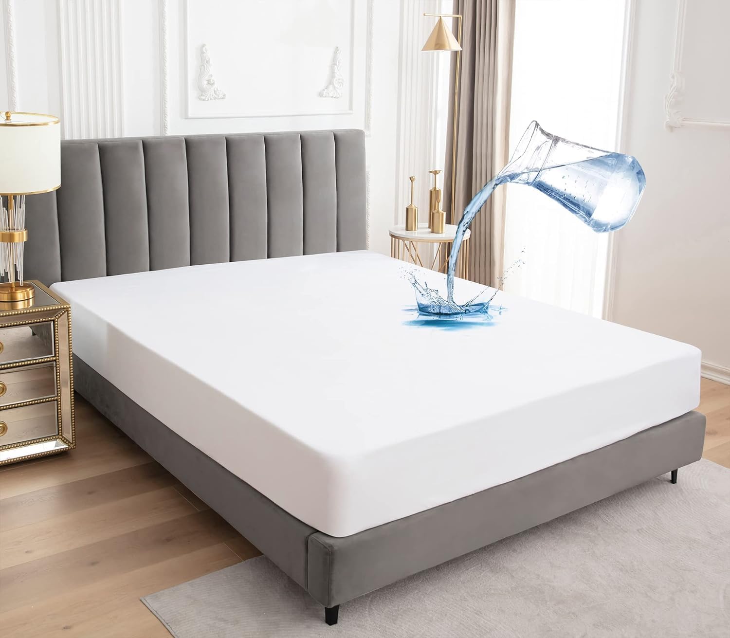 100% Waterproof Elastic Terry Mattress Protector/Cover 36"x78" | Breathable Ultra Soft Fitted Bed Protector/Cover- Single,White-image-36