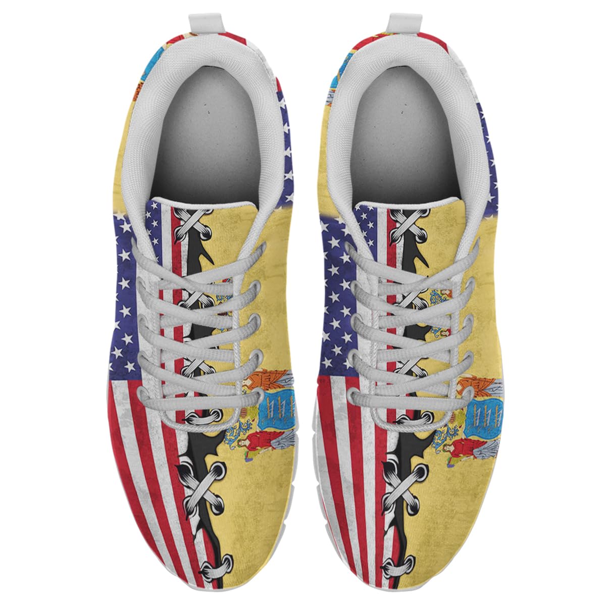 New Jersey and American Flag Shoes for Women Men Tennis Shoes 3D Print Fashion Running Sneakers