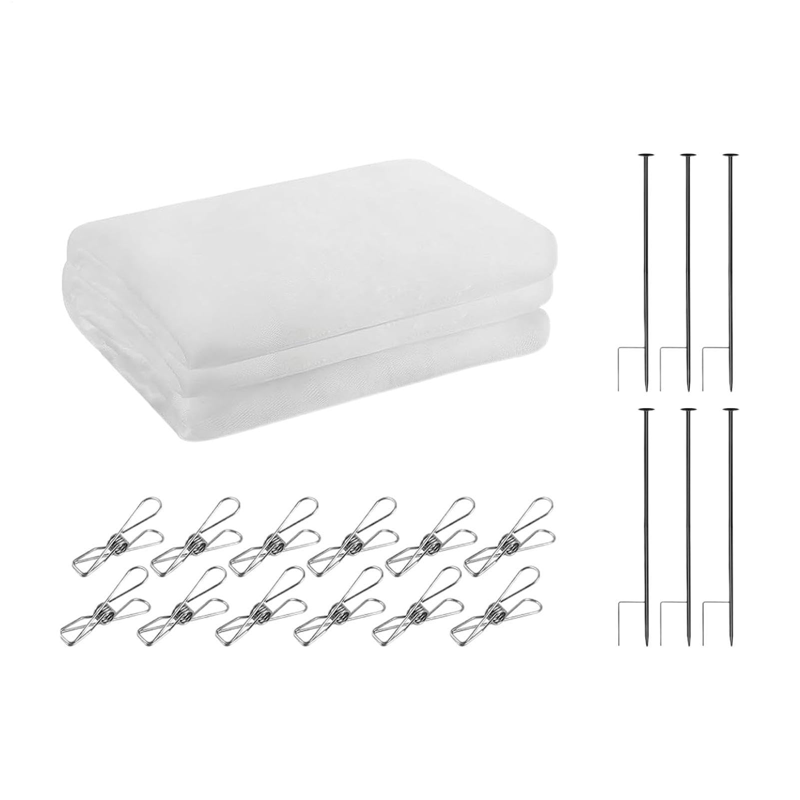 Garden Netting Kit, 10x13 FT Protective Barrier with Support Stakes, Cover