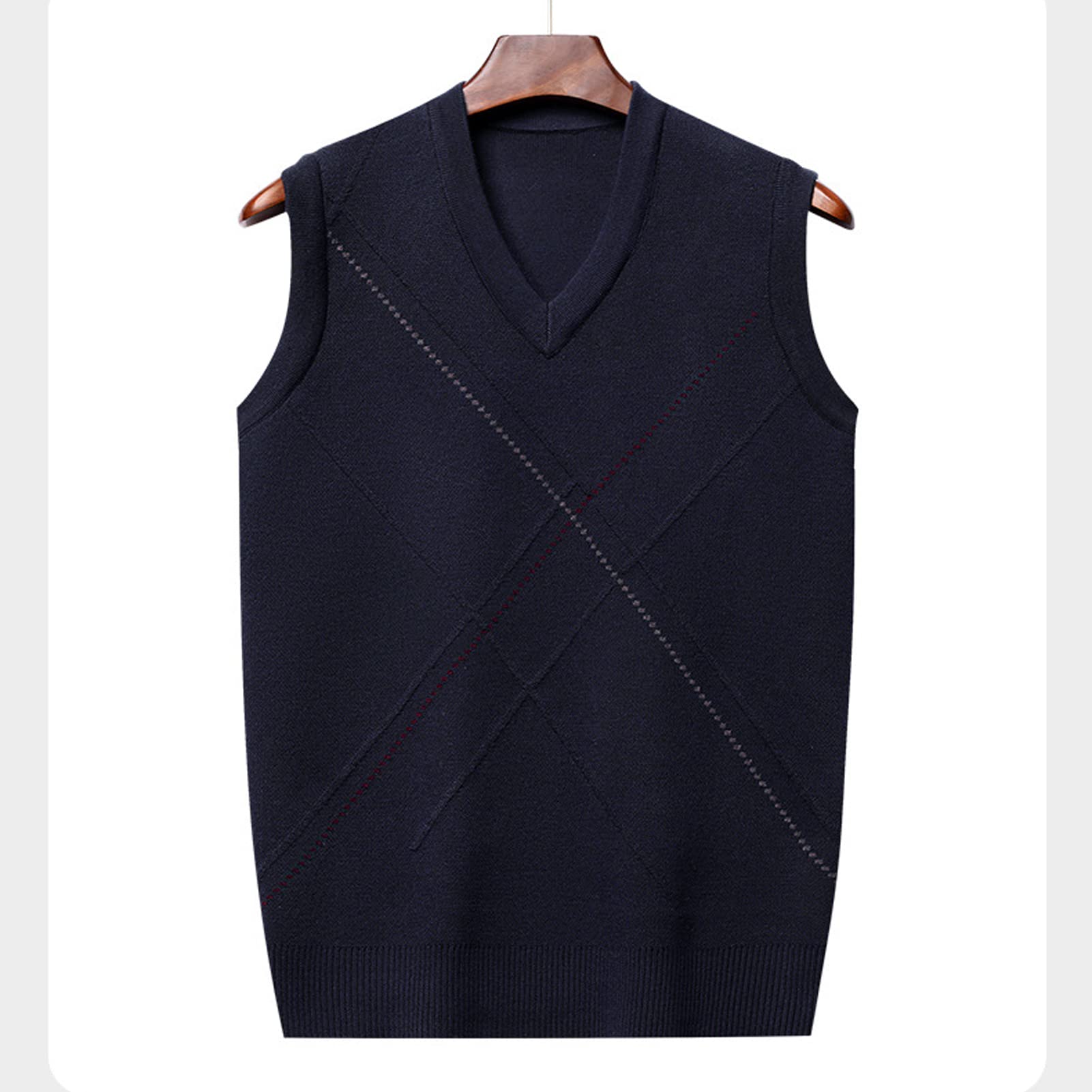 Chaleco De SuéTer para Hombres SuéTer Sin Mangas con Cuello En V Casual Caliente Jersey Invierno De Chaqueta De Punto De Otoño Botón Jumper Empresarial Chaleco Top Cyan-XXL