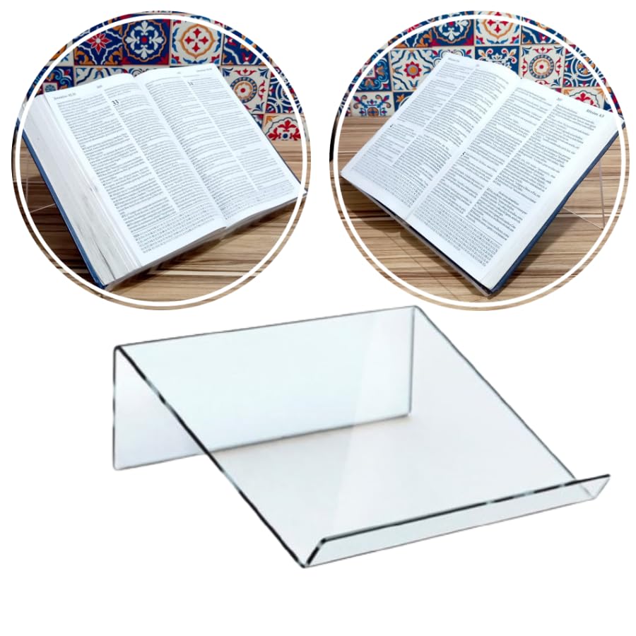 Suporte em Acr&iacute;lico para B&iacute;blia, Aparador, P&uacute;lpito, Estante, Escrivaninha, Quarto, Sala de Estar,...