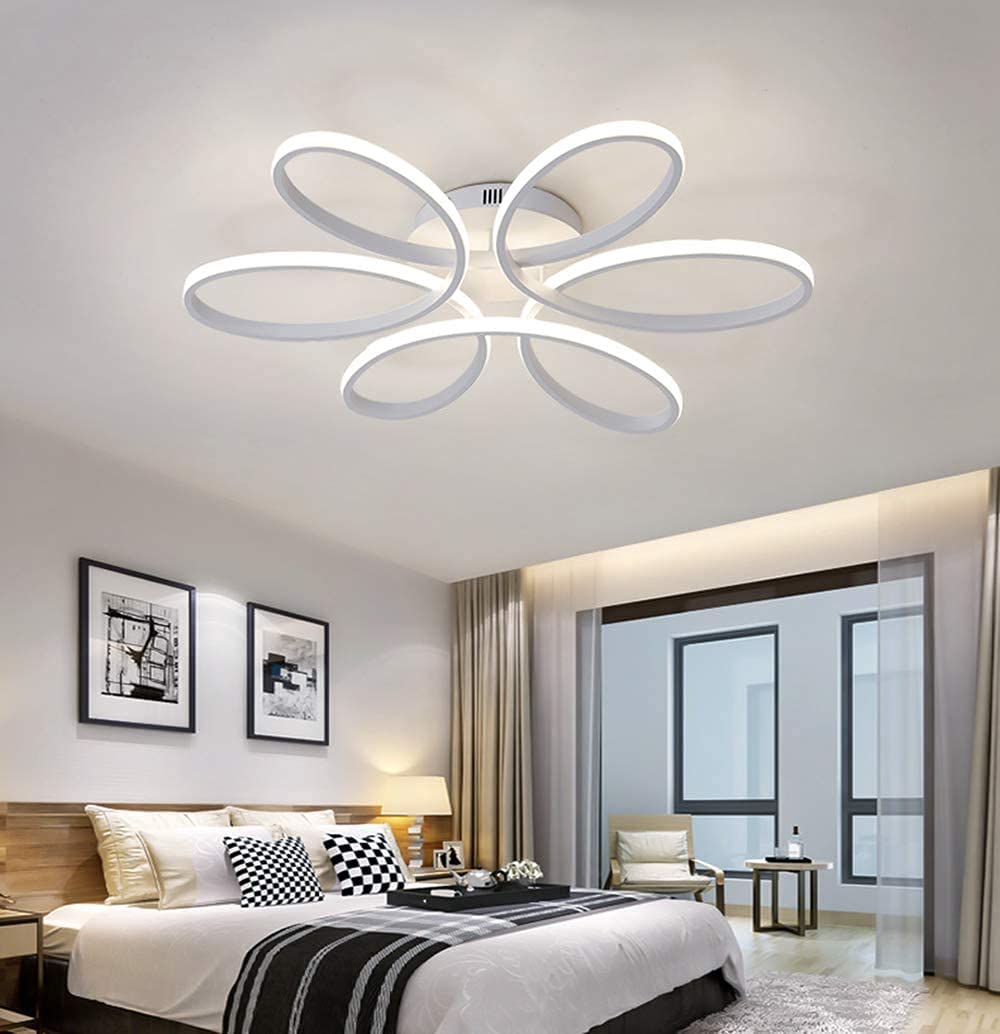 ARCADIA Plafoniera Led Soffitto Moderna con Luce Calda e Fredda Dimmerabile, Telecomando e App per Cellulare - Lampadario Camera da Letto, Soggiorno, Cucina, Cameretta e Salotto - 6890LM 100W 60Cm