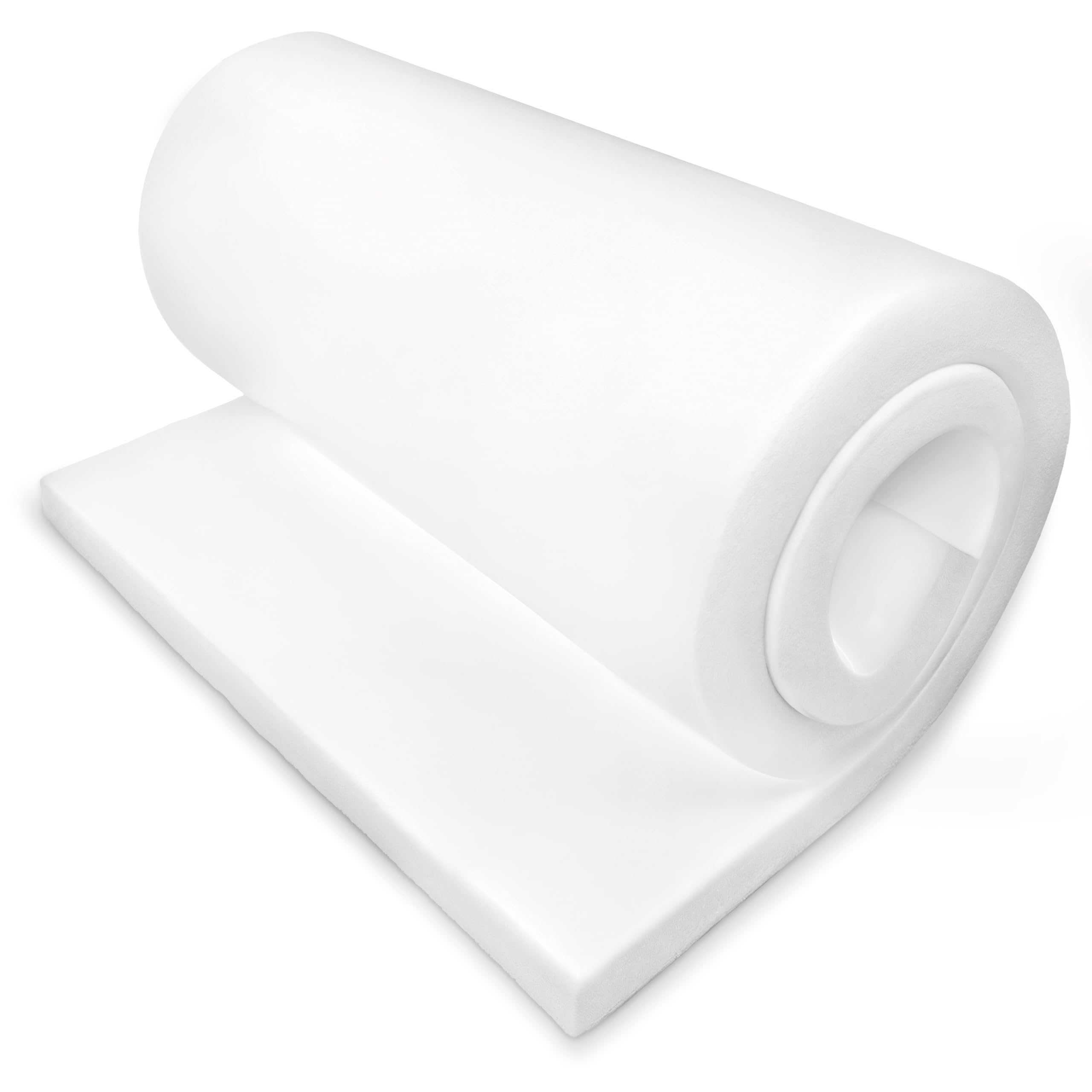 Gommapiuma per Imbottitura, Gommapiuma al Metro Facile da Tagliare 200x100, Gommapiuma Alta Densità 30,25,18, Poliuretano espanso Spessore da 1cm a 10cm (18, Spessore 10)