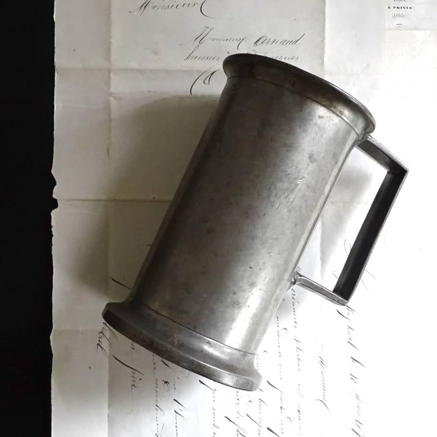 Amazon.co.jp: 1800年末-1900年初期フランス錫製ピューター計量